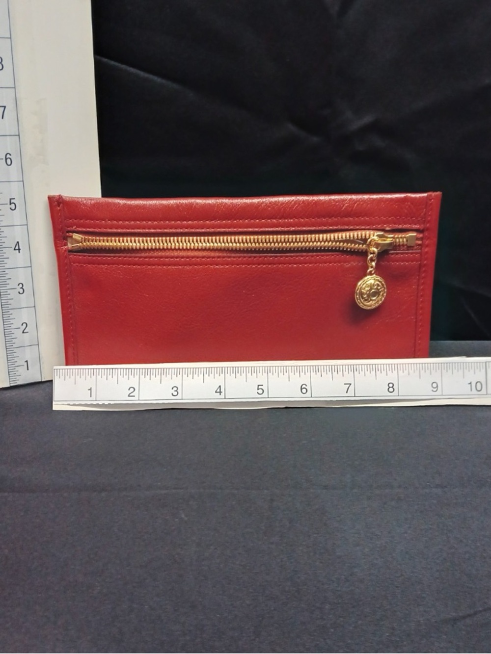 Gucci Rajah Tote w/accessory bag, Red leather, Navy & Gold trim w/enamel tiger❤️ - Picture 7 of 9